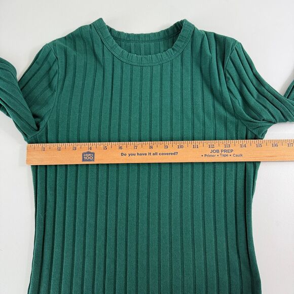 A New Day Women's Long Sleeve Ribbed Green Tee Top Size S Small - Picture 5 of 10